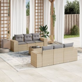 7-teiliges Gartensofa-Set und beige synthetische Rattankissen von , Gartensets - Ref: Foro24-3254646, Preis: 653,68 €, Rabatt: %