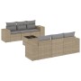 7-teiliges Gartensofa-Set und beige synthetische Rattankissen von , Gartensets - Ref: Foro24-3254646, Preis: 652,95 €, Rabatt: %