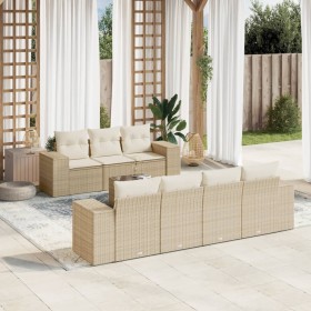 Gartensofa-Set mit beigen Kissen 8 Stück PE-Rattan von , Gartensets - Ref: Foro24-3254665, Preis: 685,99 €, Rabatt: %