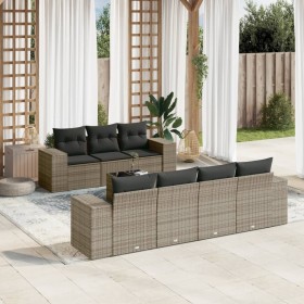 8-teiliges Gartensofa-Set und graue synthetische Rattankissen von , Gartensets - Ref: Foro24-3254667, Preis: 619,67 €, Rabatt: %