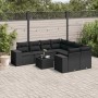 8-piece garden sofa set and black synthetic rattan cushions by , Garden sets - Ref: Foro24-3254692, Price: 657,50 €, Discount: %