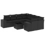 8-piece garden sofa set and black synthetic rattan cushions by , Garden sets - Ref: Foro24-3254692, Price: 657,50 €, Discount: %