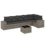 7-piece garden sofa set with gray PE rattan cushions by , Garden sets - Ref: Foro24-3254937, Price: 512,73 €, Discount: %