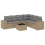 7-teiliges Gartensofa-Set und beige synthetische Rattankissen von , Gartensets - Ref: Foro24-3254956, Preis: 558,81 €, Rabatt: %