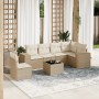 7-teiliges Gartensofa-Set und beige synthetische Rattankissen von , Gartensets - Ref: Foro24-3254975, Preis: 613,72 €, Rabatt: %