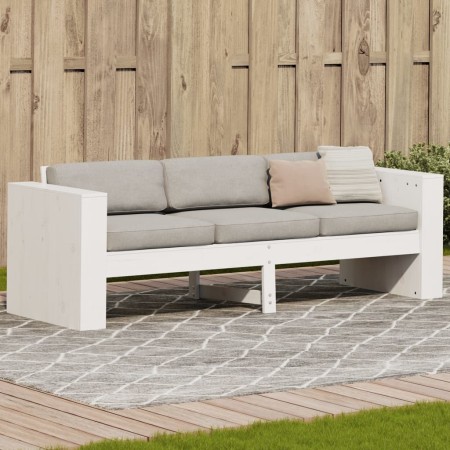 3-Sitzer-Gartensofa aus massivem weißem Kiefernholz, 189 x 60 x 62 cm von , Outdoor-Sofas - Ref: Foro24-832374, Preis: 180,48...