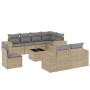 Set de sofás de jardín 9 pzas con cojines ratán sintético beige de , Conjuntos de jardín - Ref: Foro24-3255186, Precio: 786,9...