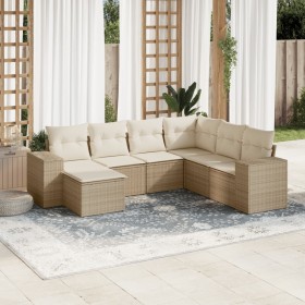 7-piece garden sofa set and beige synthetic rattan cushions by , Garden sets - Ref: Foro24-3255235, Price: 563,92 €, Discount: %