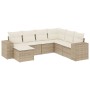 7-teiliges Gartensofa-Set und beige synthetische Rattankissen von , Gartensets - Ref: Foro24-3255235, Preis: 563,45 €, Rabatt: %