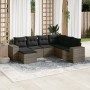 7-teiliges Gartensofa-Set mit grauen PE-Rattan-Kissen von , Gartensets - Ref: Foro24-3255237, Preis: 479,79 €, Rabatt: %