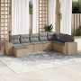 Gartensofa-Set mit beigen Kissen 8 Stück PE-Rattan von , Gartensets - Ref: Foro24-3255296, Preis: 586,09 €, Rabatt: %