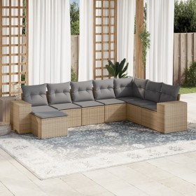 Gartensofa-Set mit beigen Kissen 8 Stück PE-Rattan von , Gartensets - Ref: Foro24-3255296, Preis: 583,01 €, Rabatt: %