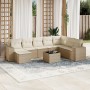 Set de sofás de jardín 9 pzas con cojines ratán sintético beige de , Conjuntos de jardín - Ref: Foro24-3255305, Precio: 711,4...