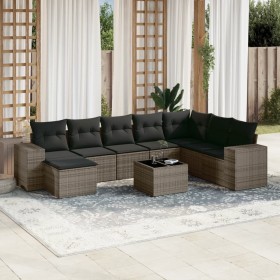 9-teiliges Gartenmöbel-Set und graue synthetische Rattankissen von , Gartensets - Ref: Foro24-3255307, Preis: 592,23 €, Rabat...