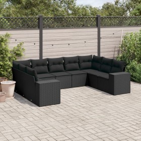 8-piece garden sofa set and black synthetic rattan cushions by , Garden sets - Ref: Foro24-3255332, Price: 651,00 €, Discount: %