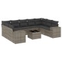 Set de sofás de jardín 10 pzas con cojines ratán sintético gris de , Conjuntos de jardín - Ref: Foro24-3255347, Precio: 696,4...