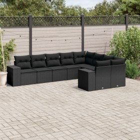 8-piece garden sofa set and black synthetic rattan cushions by , Garden sets - Ref: Foro24-3255372, Price: 651,00 €, Discount: %