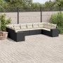 Gartensofa-Set 10-teilig mit schwarzen synthetischen Rattankissen von , Gartensets - Ref: Foro24-3255403, Preis: 609,31 €, Ra...