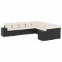 Set de sofás de jardín 10 pzas cojines ratán sintético negro de , Conjuntos de jardín - Ref: Foro24-3255443, Precio: 609,31 €...