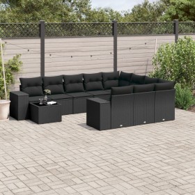 11-teiliges Gartensofa-Set und schwarze synthetische Rattankissen von , Gartensets - Ref: Foro24-3255462, Preis: 752,83 €, Ra...