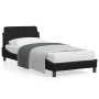 Bed frame with headboard black synthetic leather 80x200 cm by , Beds and slatted bases - Ref: Foro24-373078, Price: 104,71 €,...