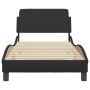 Bed frame with headboard black synthetic leather 80x200 cm by , Beds and slatted bases - Ref: Foro24-373078, Price: 104,71 €,...