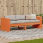 3-seater garden sofa in wax brown pine wood 189x60x62 cm by , Outdoor sofas - Ref: Foro24-844627, Price: 147,75 €, Discount: %