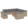 Gartensofa-Set 14-teilig und beige synthetische Rattankissen-Mischung von , Gartensets - Ref: Foro24-3256269, Preis: 934,99 €...