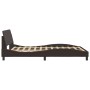 Estructura de cama con cabecero de tela marrón oscuro 120x200cm de , Camas y somieres - Ref: Foro24-373148, Precio: 135,17 €,...