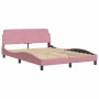 Pink velvet bed frame with headboard 120x200 cm by , Beds and slatted bases - Ref: Foro24-373157, Price: 197,99 €, Discount: %