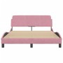 Pink velvet bed frame with headboard 120x200 cm by , Beds and slatted bases - Ref: Foro24-373157, Price: 197,99 €, Discount: %