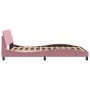 Estructura de cama con cabecero de terciopelo rosa 120x200 cm de , Camas y somieres - Ref: Foro24-373157, Precio: 175,89 €, D...