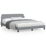 Bed frame with headboard light gray fabric 160x200 cm by , Beds and slatted bases - Ref: Foro24-373205, Price: 144,38 €, Disc...