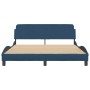 Bed frame with blue fabric headboard 160x200 cm by , Beds and slatted bases - Ref: Foro24-373211, Price: 161,99 €, Discount: %