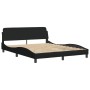 Bed frame with black fabric headboard 160x200 cm by , Beds and slatted bases - Ref: Foro24-373207, Price: 168,87 €, Discount: %