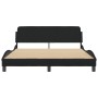 Bed frame with black fabric headboard 160x200 cm by , Beds and slatted bases - Ref: Foro24-373207, Price: 168,87 €, Discount: %