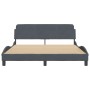 Dark gray velvet bed frame with headboard 160x200 cm by , Beds and slatted bases - Ref: Foro24-373213, Price: 155,64 €, Disco...