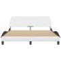 Estructura cama cabecero cuero sintético blanco negro 160x200cm de , Camas y somieres - Ref: Foro24-373224, Precio: 176,82 €,...