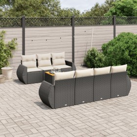 8-teiliges Gartensofa-Set und schwarze synthetische Rattankissen von , Gartensets - Ref: Foro24-3257239, Preis: 536,61 €, Rab...