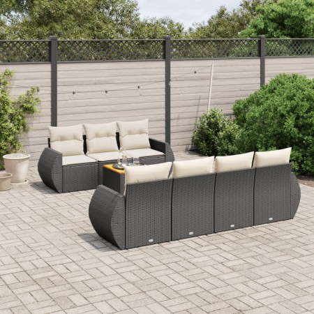 8-piece garden sofa set and black synthetic rattan cushions by , Garden sets - Ref: Foro24-3257239, Price: 536,61 €, Discount: %