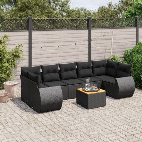 8-teiliges Gartensofa-Set und schwarze synthetische Rattankissen von , Gartensets - Ref: Foro24-3257245, Preis: 542,75 €, Rab...