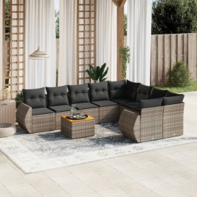 Set de muebles de jardín 9 pzas y cojines ratán sintético gris de , Conjuntos de jardín - Ref: Foro24-3257264, Precio: 611,90...