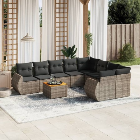 9-teiliges Gartenmöbel-Set und graue synthetische Rattankissen von , Gartensets - Ref: Foro24-3257264, Preis: 614,15 €, Rabat...