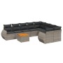 9-teiliges Gartenmöbel-Set und graue synthetische Rattankissen von , Gartensets - Ref: Foro24-3257264, Preis: 611,90 €, Rabat...