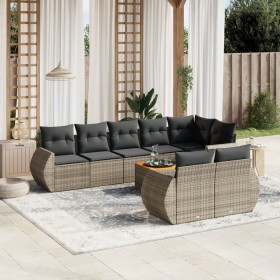 9-piece garden furniture set and gray synthetic rattan cushions by , Garden sets - Ref: Foro24-3257425, Price: 651,38 €, Disc...