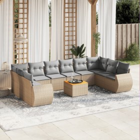 11-teiliges Gartensofa-Set mit beigen synthetischen Rattankissen von , Gartensets - Ref: Foro24-3257508, Preis: 747,24 €, Rab...