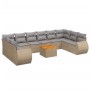 11-teiliges Gartensofa-Set mit beigen synthetischen Rattankissen von , Gartensets - Ref: Foro24-3257508, Preis: 747,24 €, Rab...