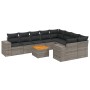 Set de sofás de jardín 10 pzas con cojines ratán sintético gris de , Conjuntos de jardín - Ref: Foro24-3257936, Precio: 679,7...