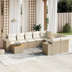 Garden sofa set with beige cushions 10 pieces synthetic rattan by , Garden sets - Ref: Foro24-3257941, Price: 883,99 €, Disco...