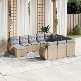 11-teiliges Gartensofa-Set mit beigen synthetischen Rattankissen von , Gartensets - Ref: Foro24-3257522, Preis: 740,99 €, Rab...